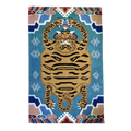 Blue Oriental Tiger Hand Tufted Wool Rug