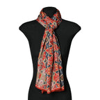Blue and Red Modal Scarf – Inspired by Turkish Art Rania