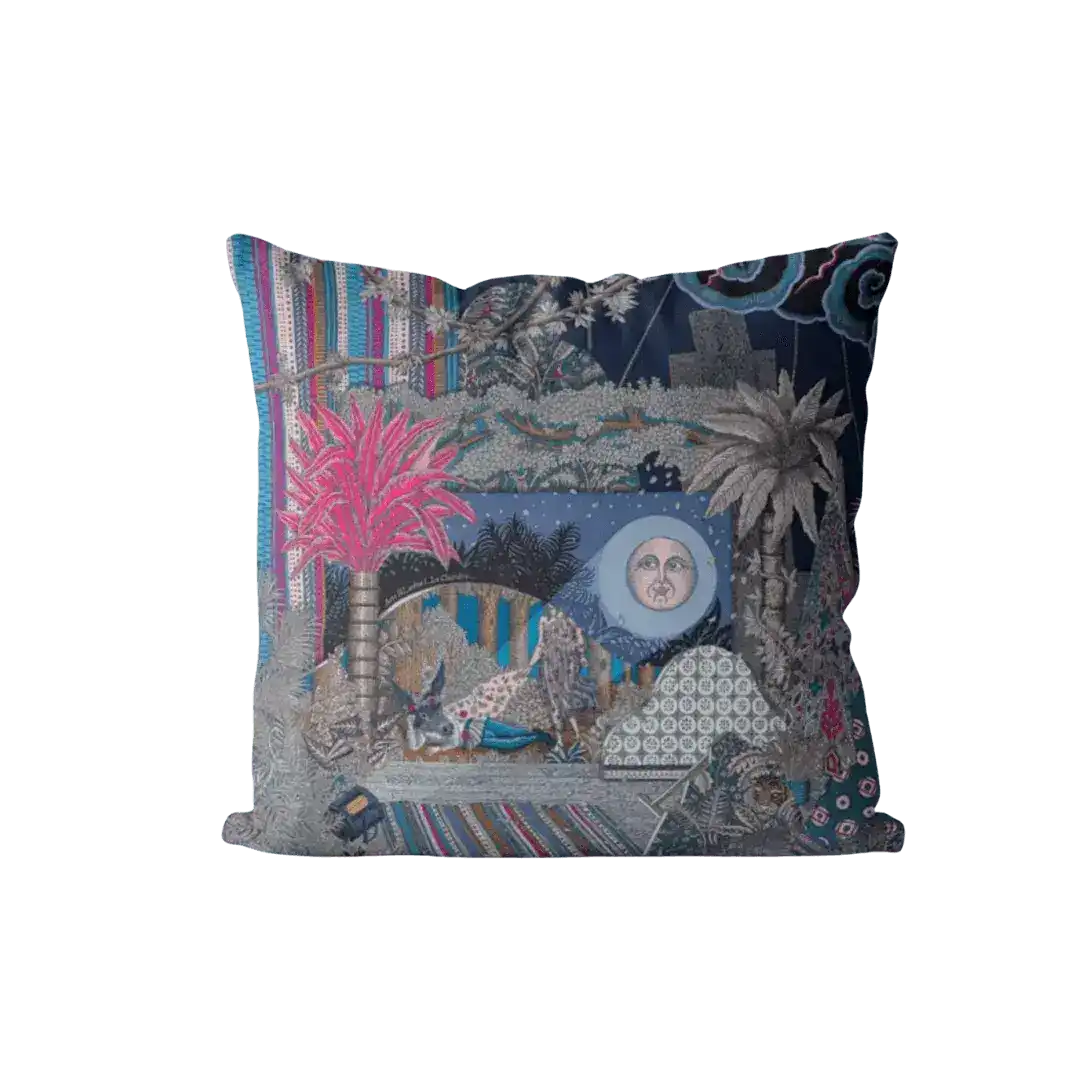 Blue Sun in the City Printed Throw Pillow Cover