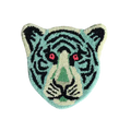 Blue Tiger Face Hand-Tufted Wool Accent Rug