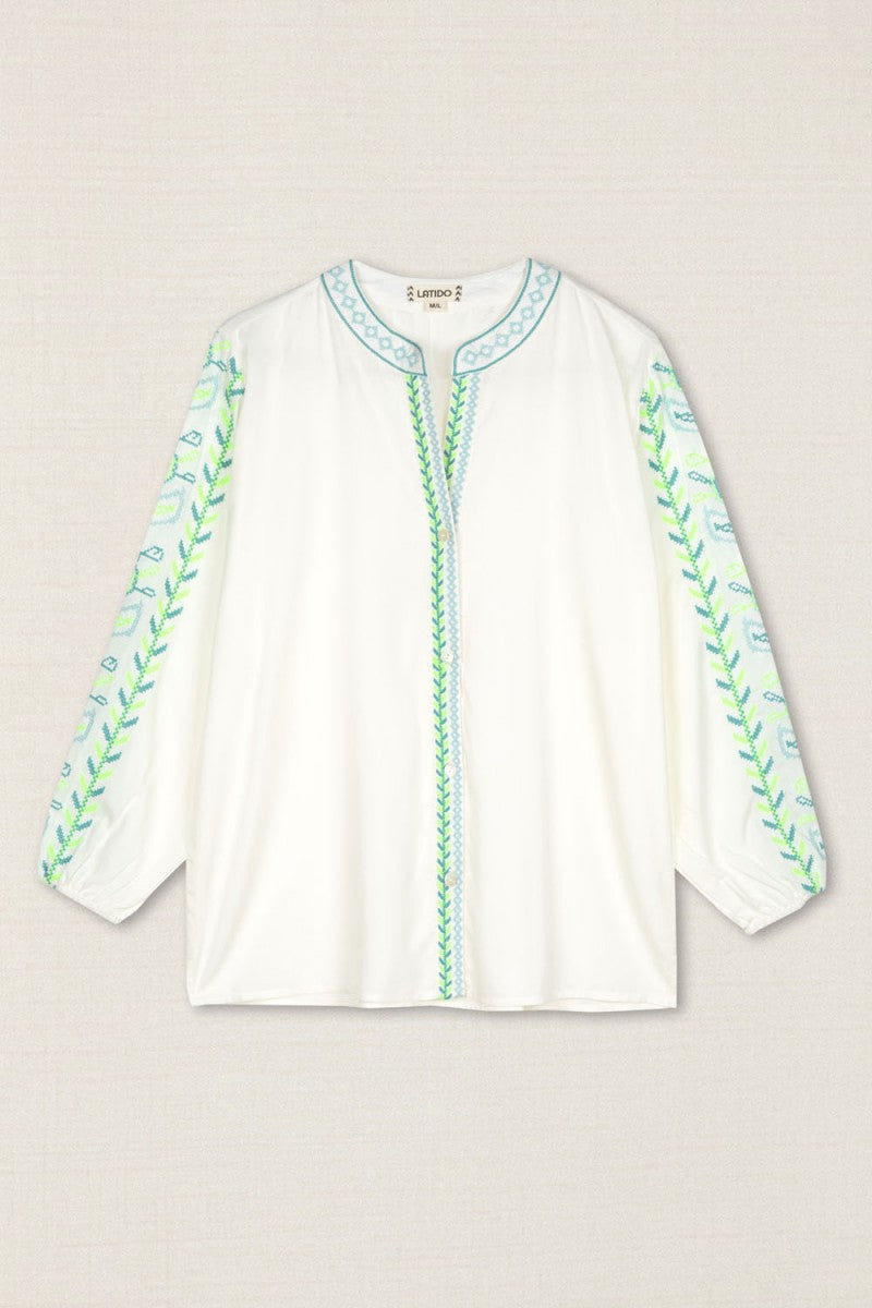 BLUSA BORDADO HOJAS