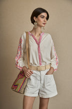 BLUSA BORDADO HOJAS