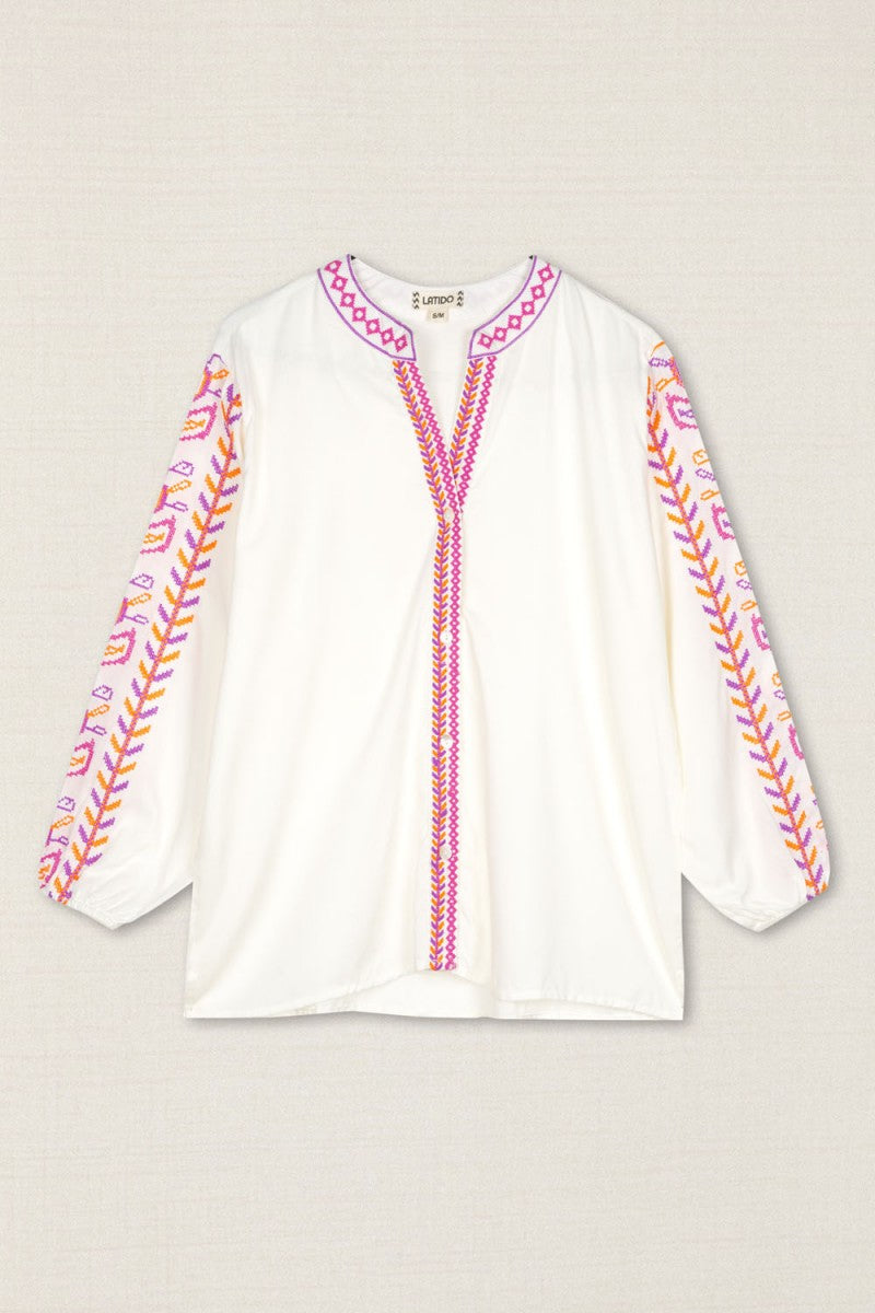 BLUSA BORDADO HOJAS