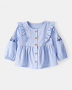 Blusa de manga larga azul