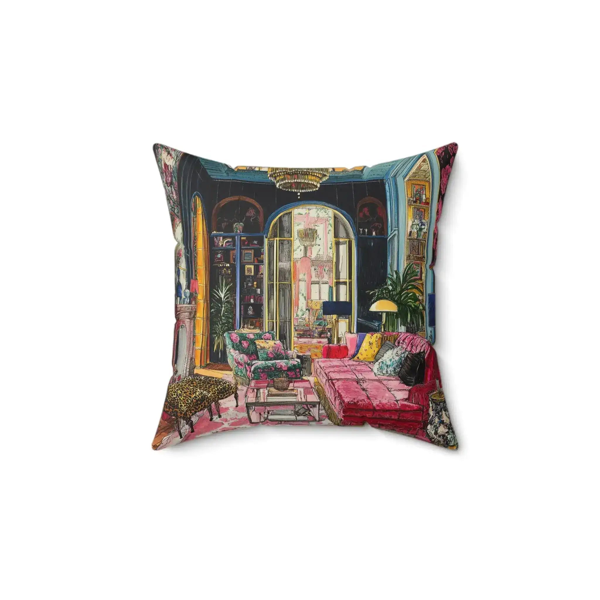 Blush Drama Abstract Throw Pillow