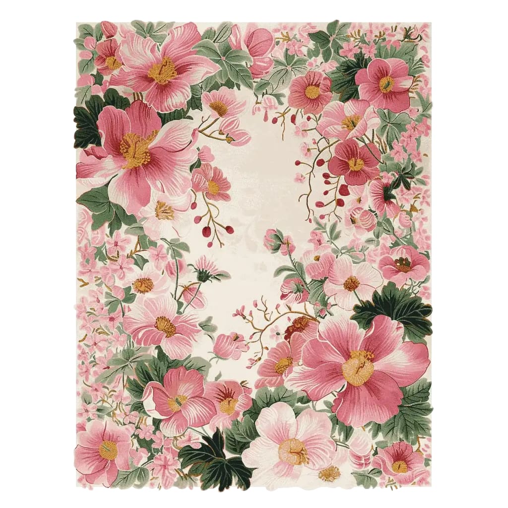 Blush Garden Bloom Hand Tufted Rug