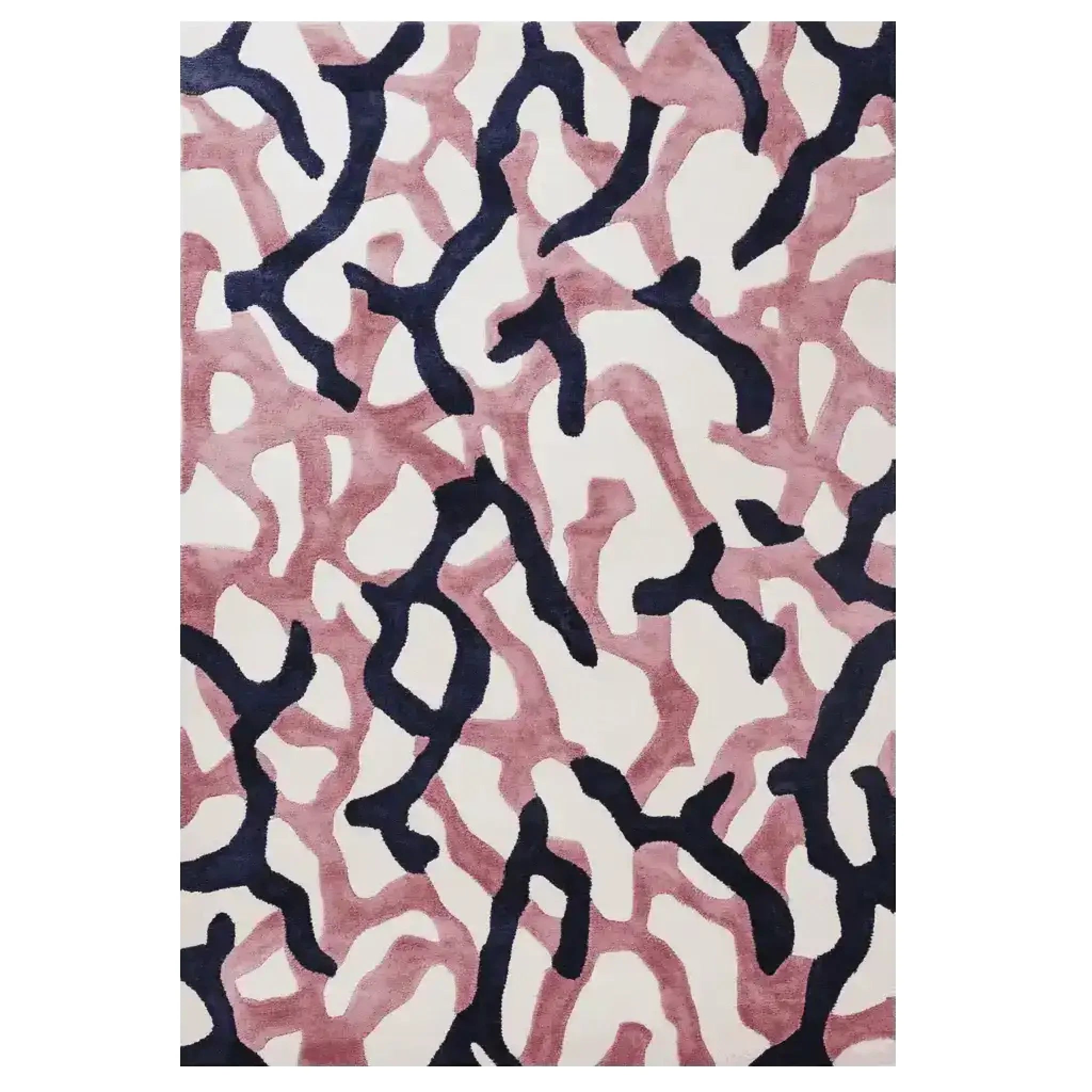 Blush Modern Motion Hand Tufted Rug