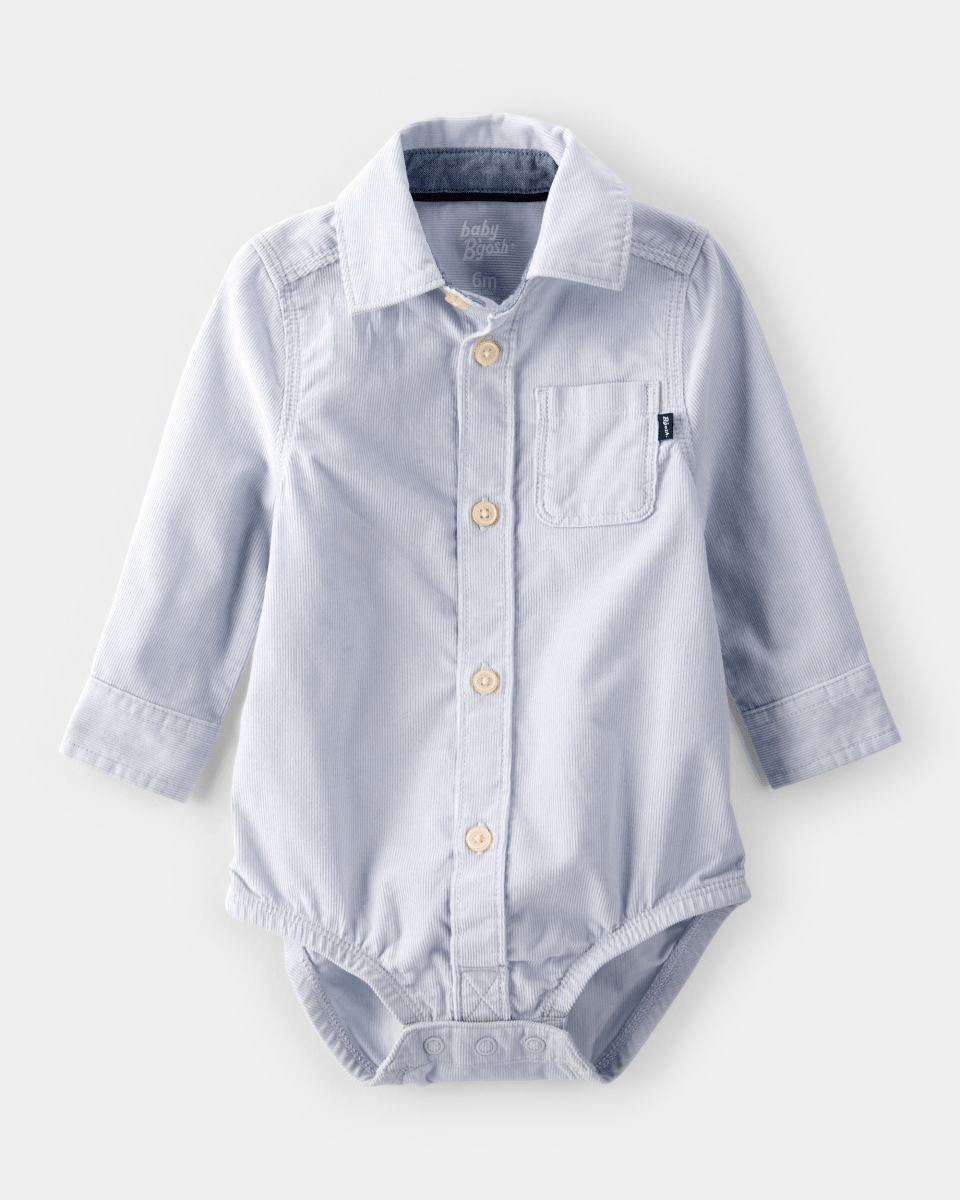 Body camisa de pana con botones azul