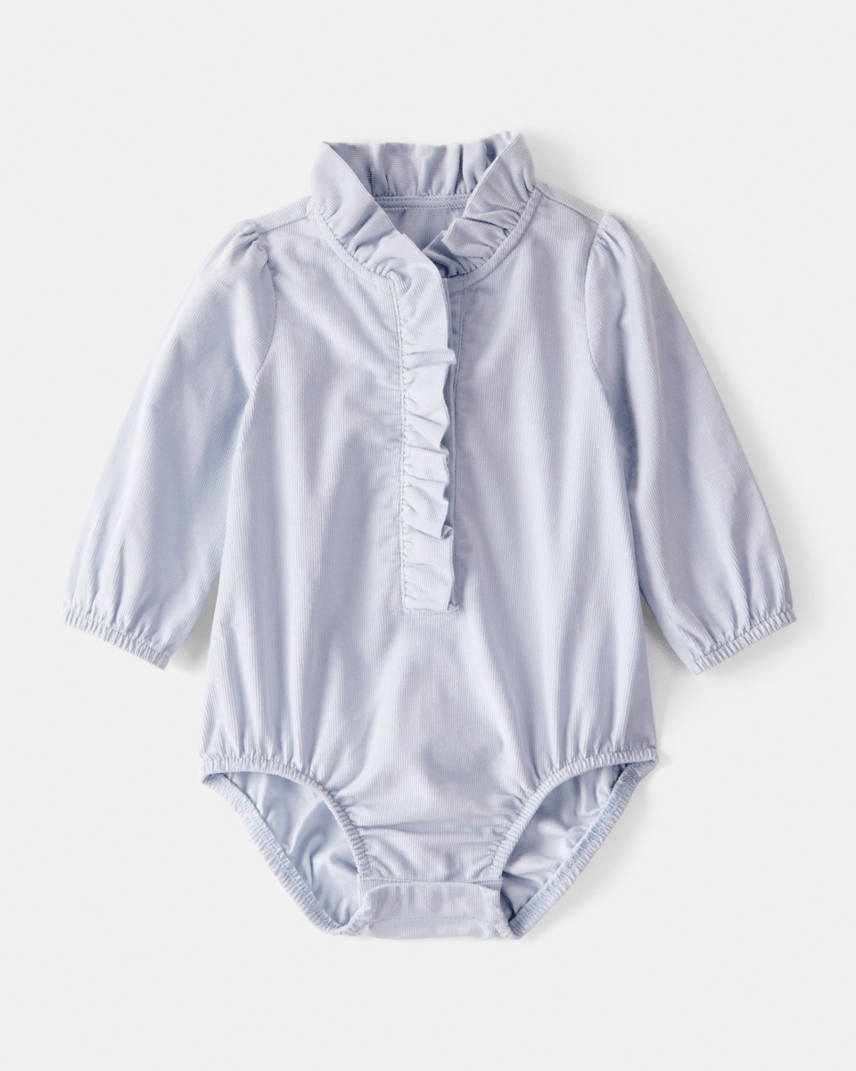 Body camisa de pana manga larga azul