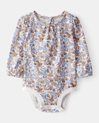 Body de manga larga con estampado floral en algodón suave