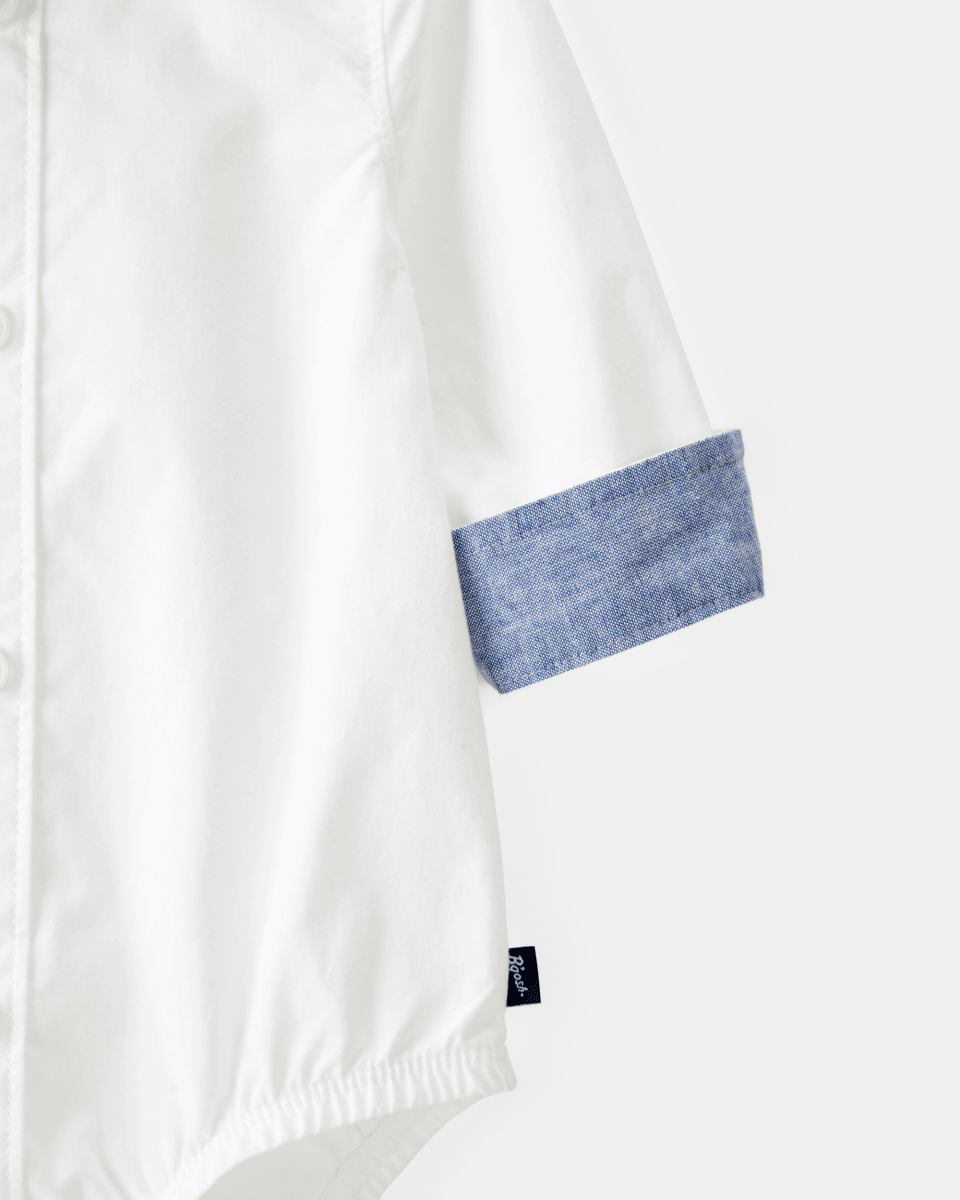 Body tipo camisa blanco de manga larga