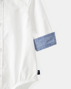 Body tipo camisa blanco de manga larga