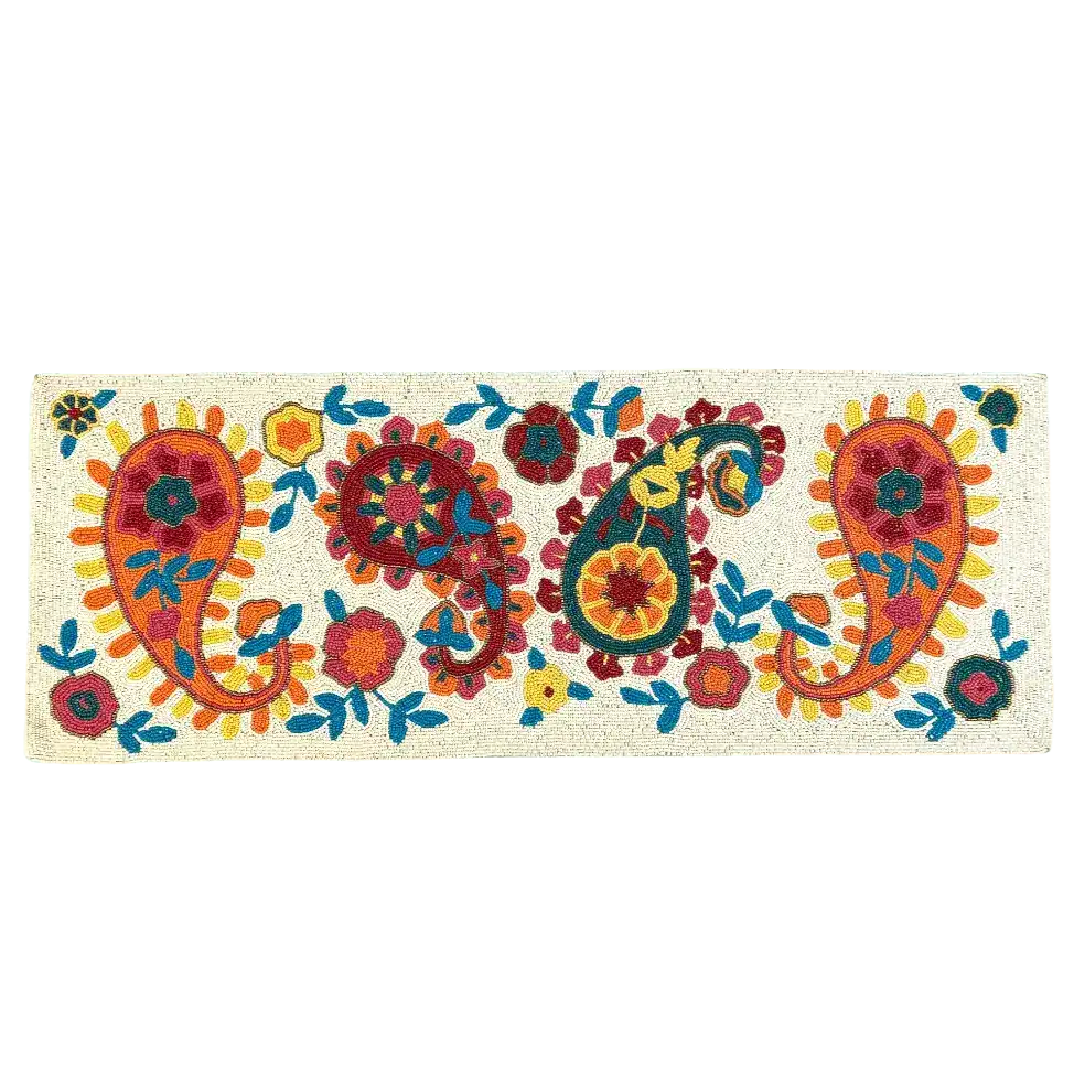 Bohemian Floral Beaded Table Runner