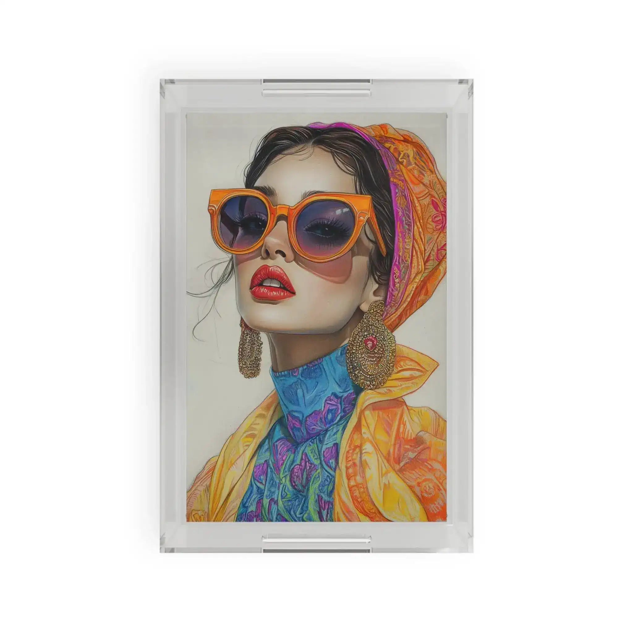 Bold Elegance Fashionista Art Serving Tray