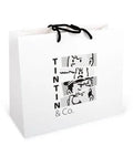 Bolsa De Papel Reciclado TINTÍN & CO B/N - 35x30x14cm