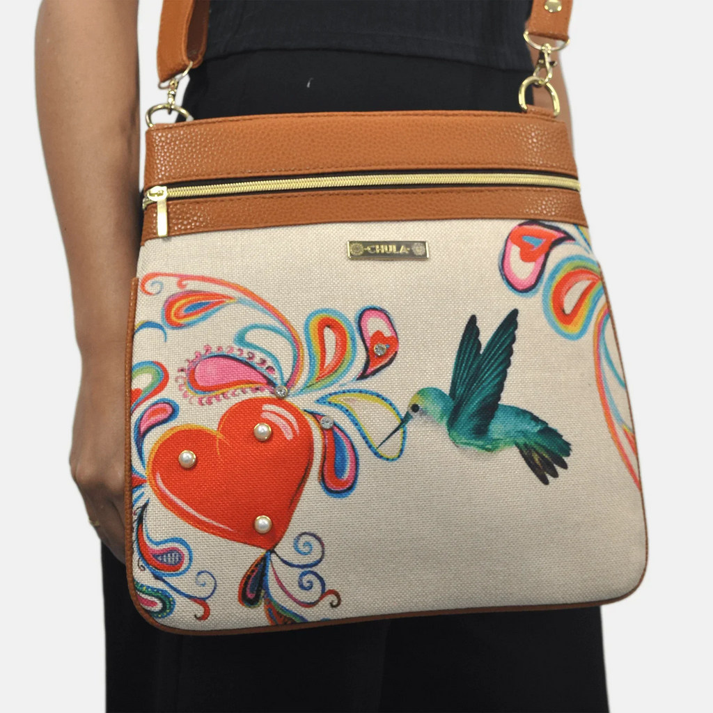 Bolso Bandolera mediano LIA Shoulder Colibrí con Gotas | CHULA Tulum
