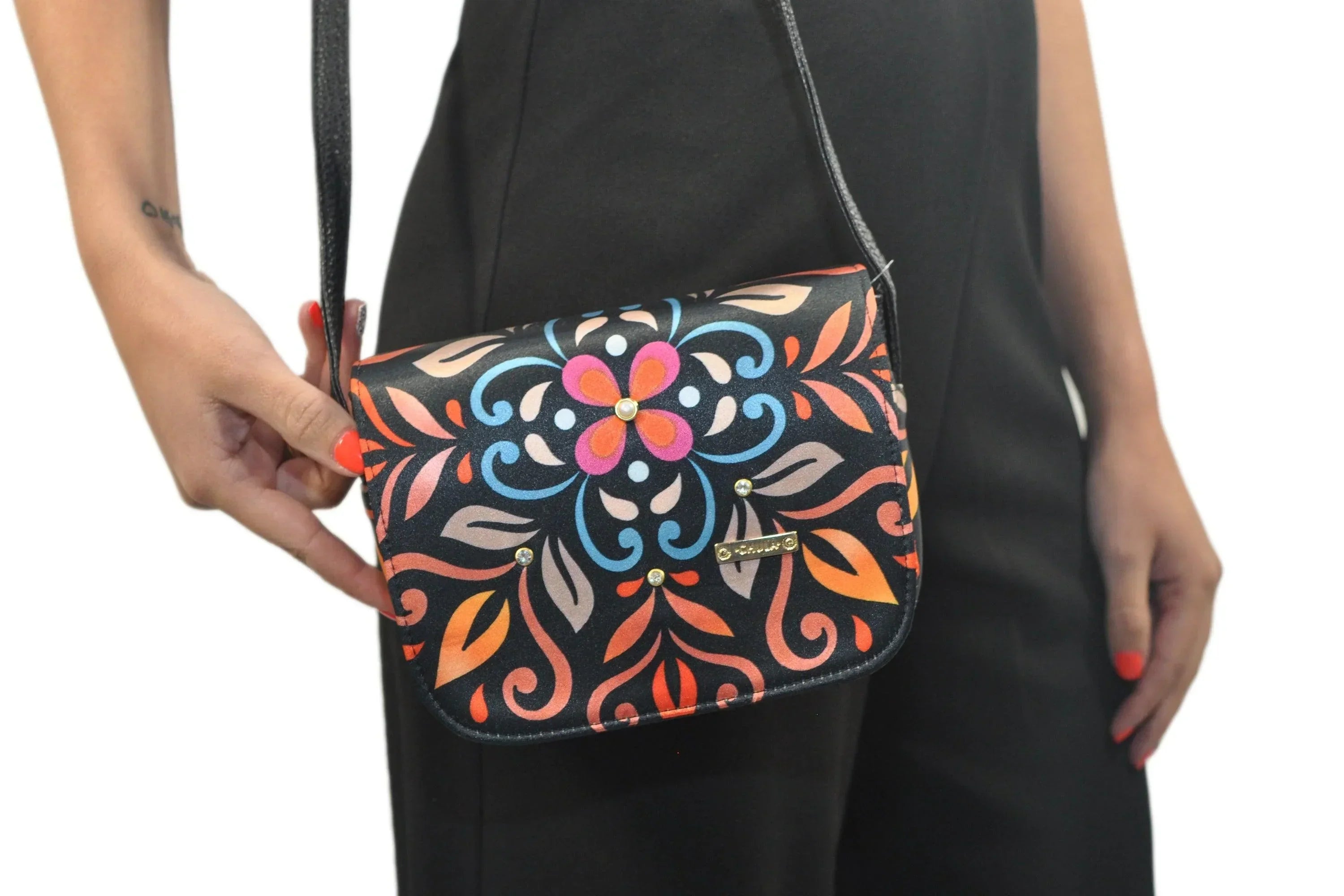 Bolso bandolera pequeño Julie Shoulder Mandala Gautama colorida | CHULA Tulum