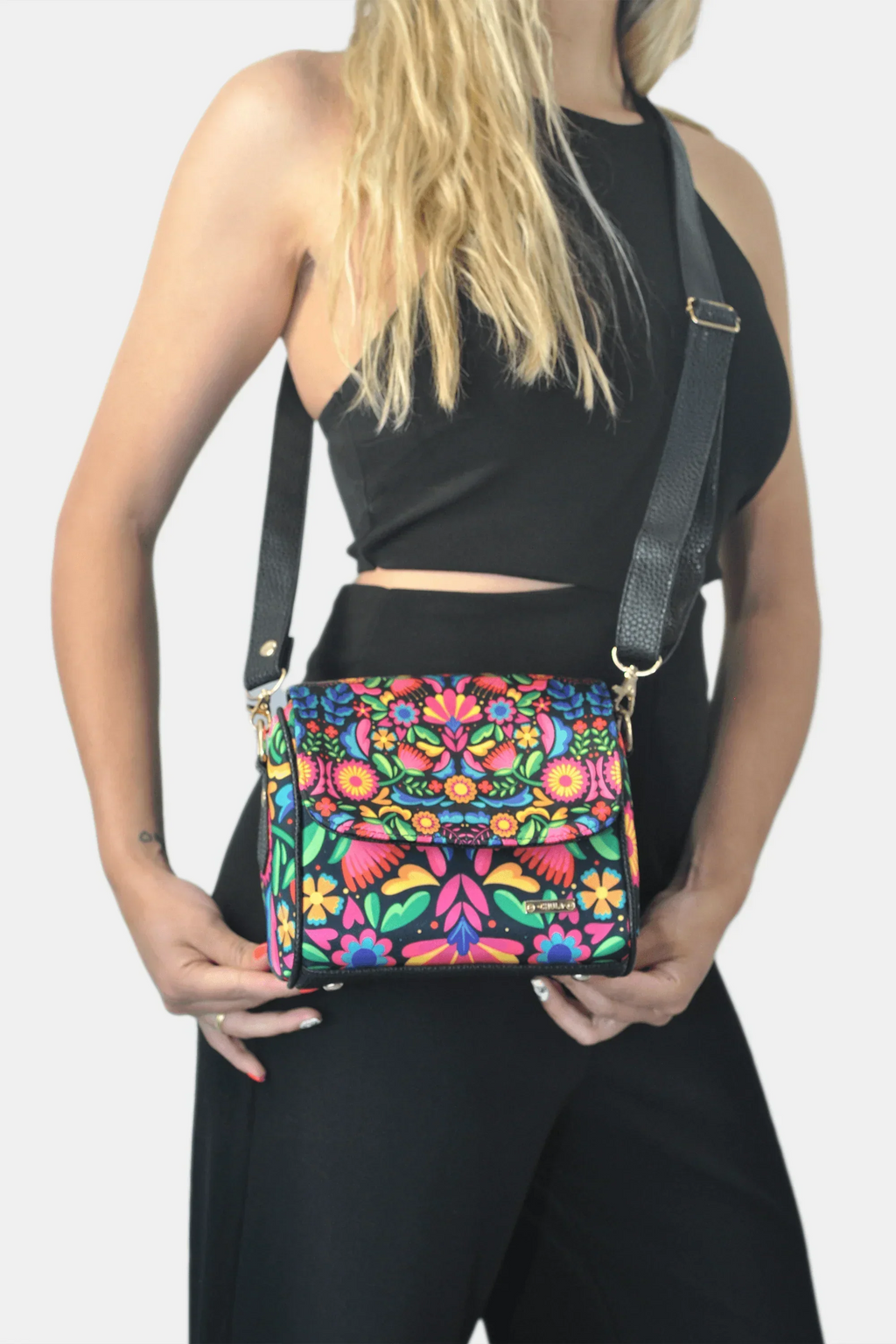 Bolso bandolera pequeño Mini Baúl Flores Étnicas Colorido | CHULA Tulum