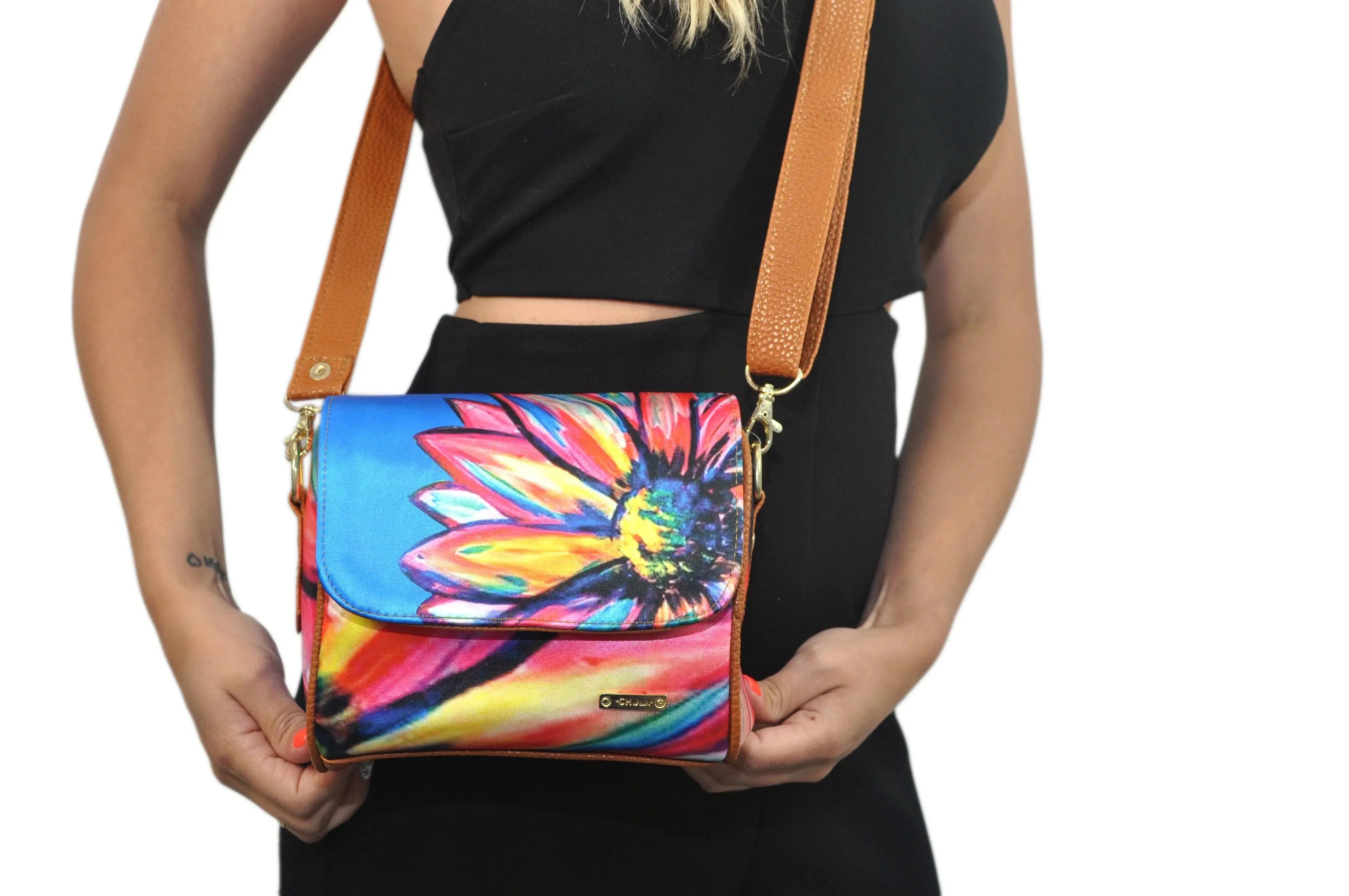 Bolso bandolera pequeño Mini Baúl Girasol Colorido | CHULA Tulum