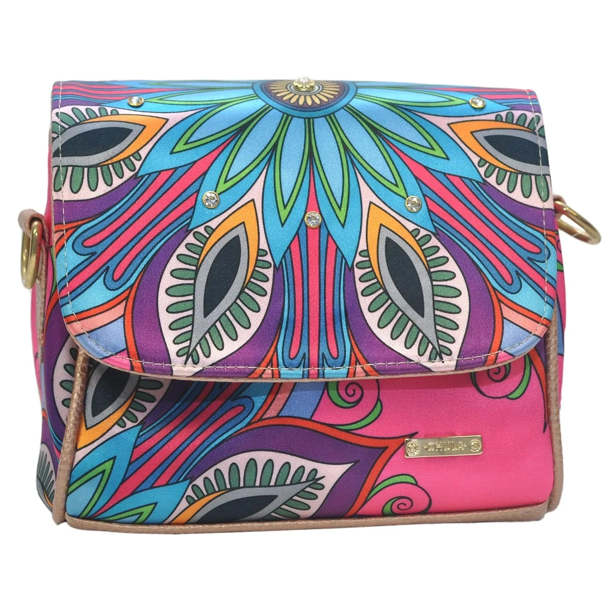 Bolso bandolera pequeño Mini Baúl Mándala Rosa | CHULA Tulum