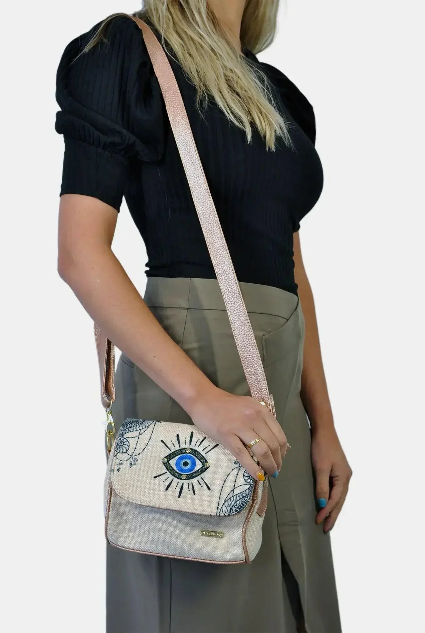 Bolso Bandolera Pequeño Mini Baúl Ojo Turco | CHULA Tulum