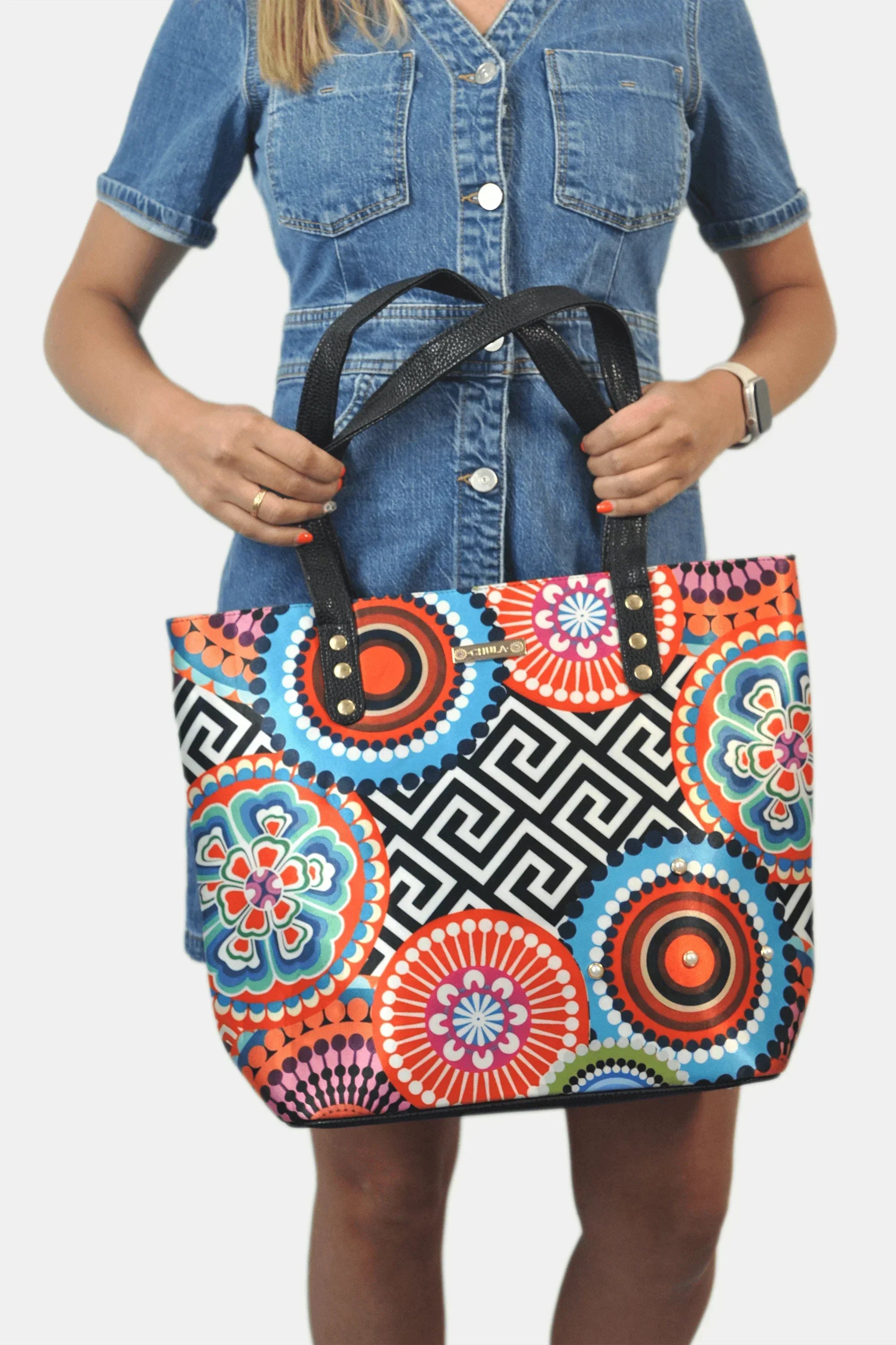 Bolso de hombro grande Nahomi Círculos | CHULA Tulum