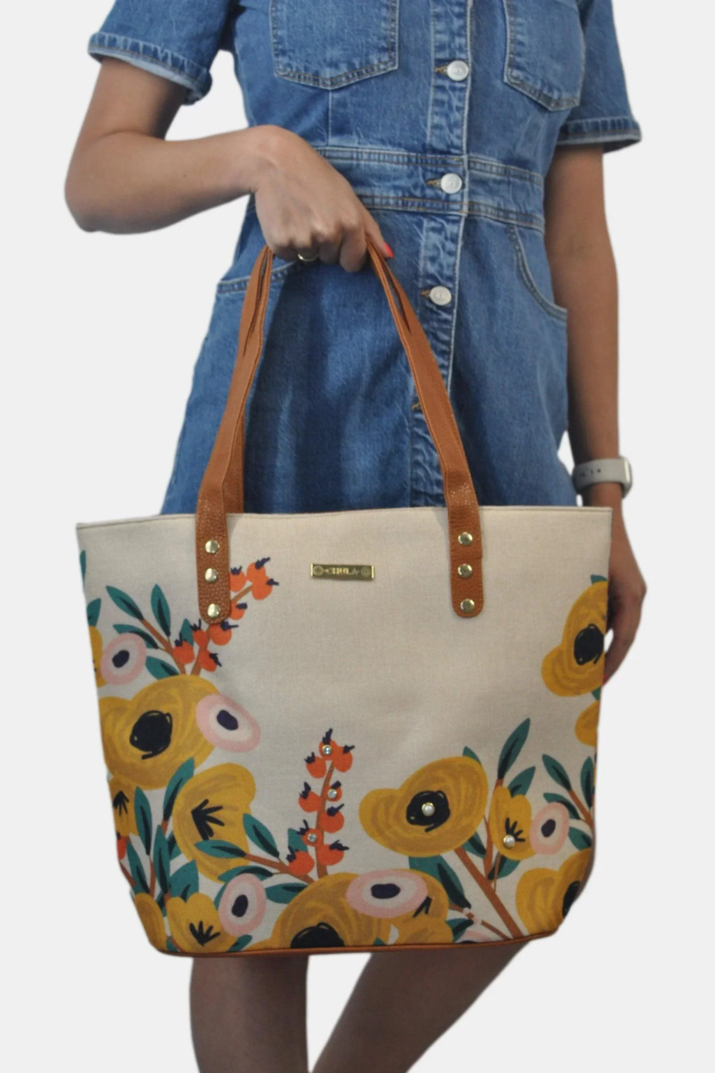Bolso de hombro grande Nahomi Flor de Algodón | CHULA Tulum