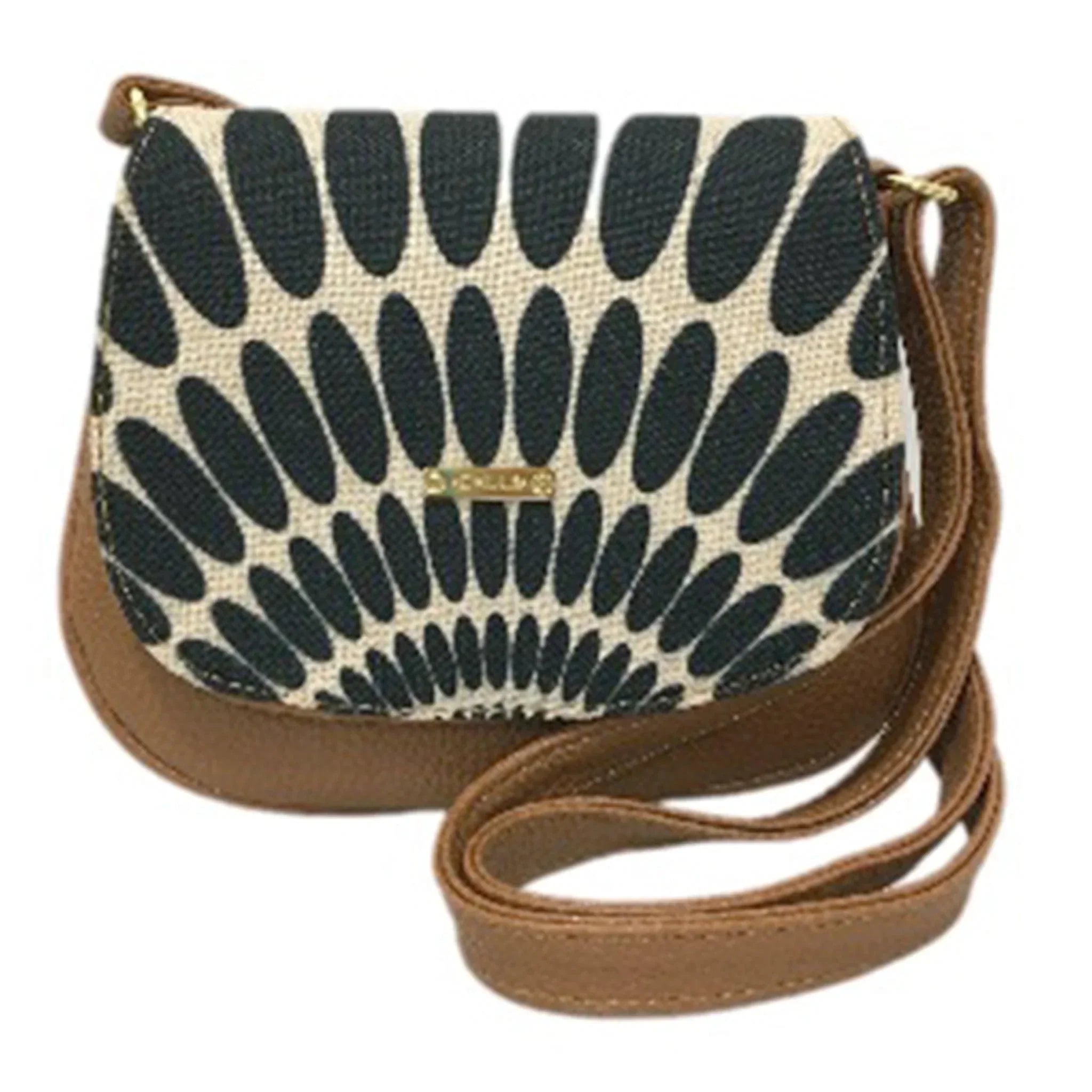 Bolso bandolera pequeño de mujer Iris Petalos negros | CHULA Tulum