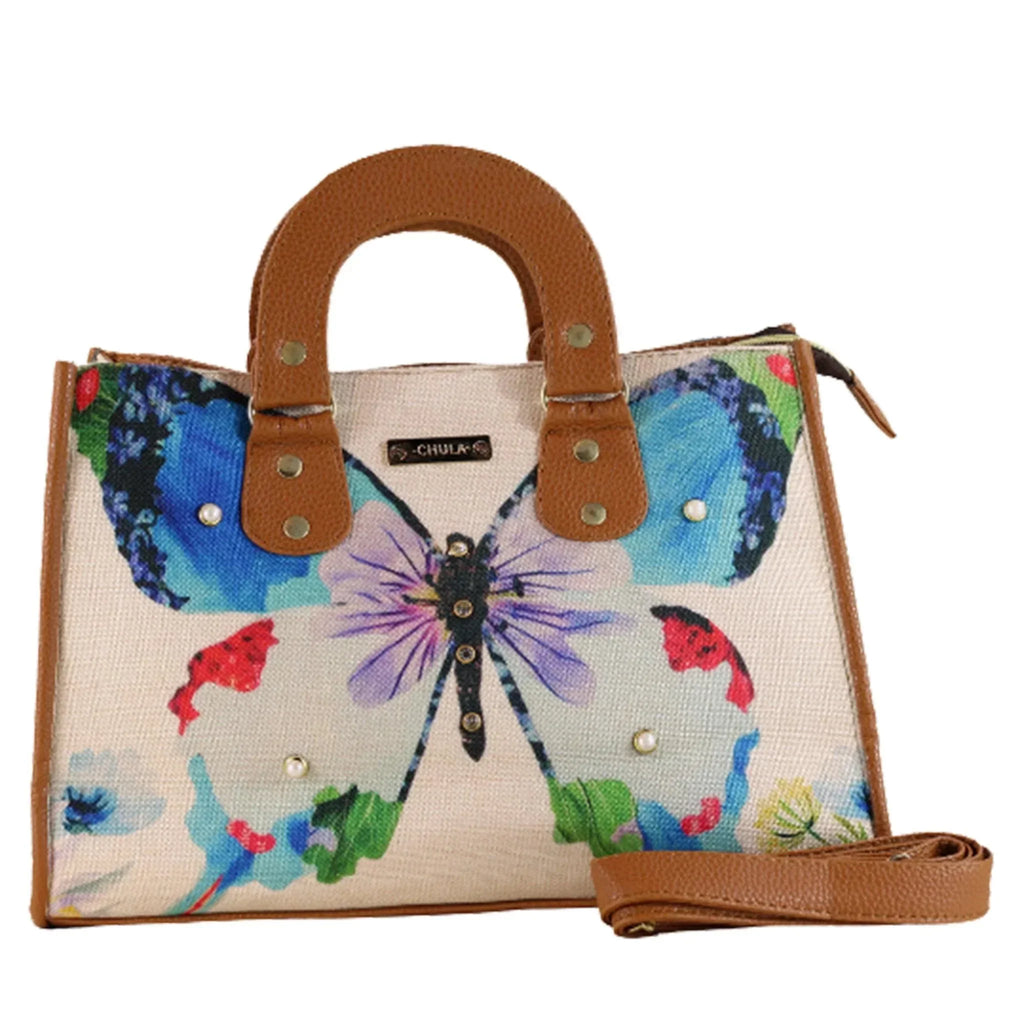 Bolso de mano y bandolera grande de mujer Basket Mariposa Magenta | CHULA Tulum