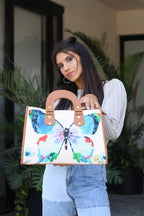 Bolso de mano y bandolera grande de mujer Basket Mariposa Magenta | CHULA Tulum