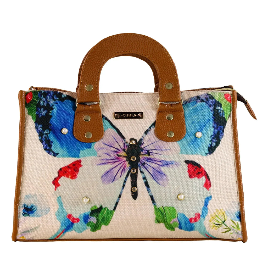 Bolso de mano y bandolera grande de mujer Basket Mariposa Magenta | CHULA Tulum