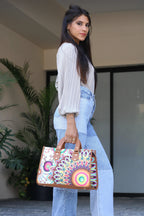 Bolso de mano y bandolera grande de mujer Basket Zenda | CHULA Tulum