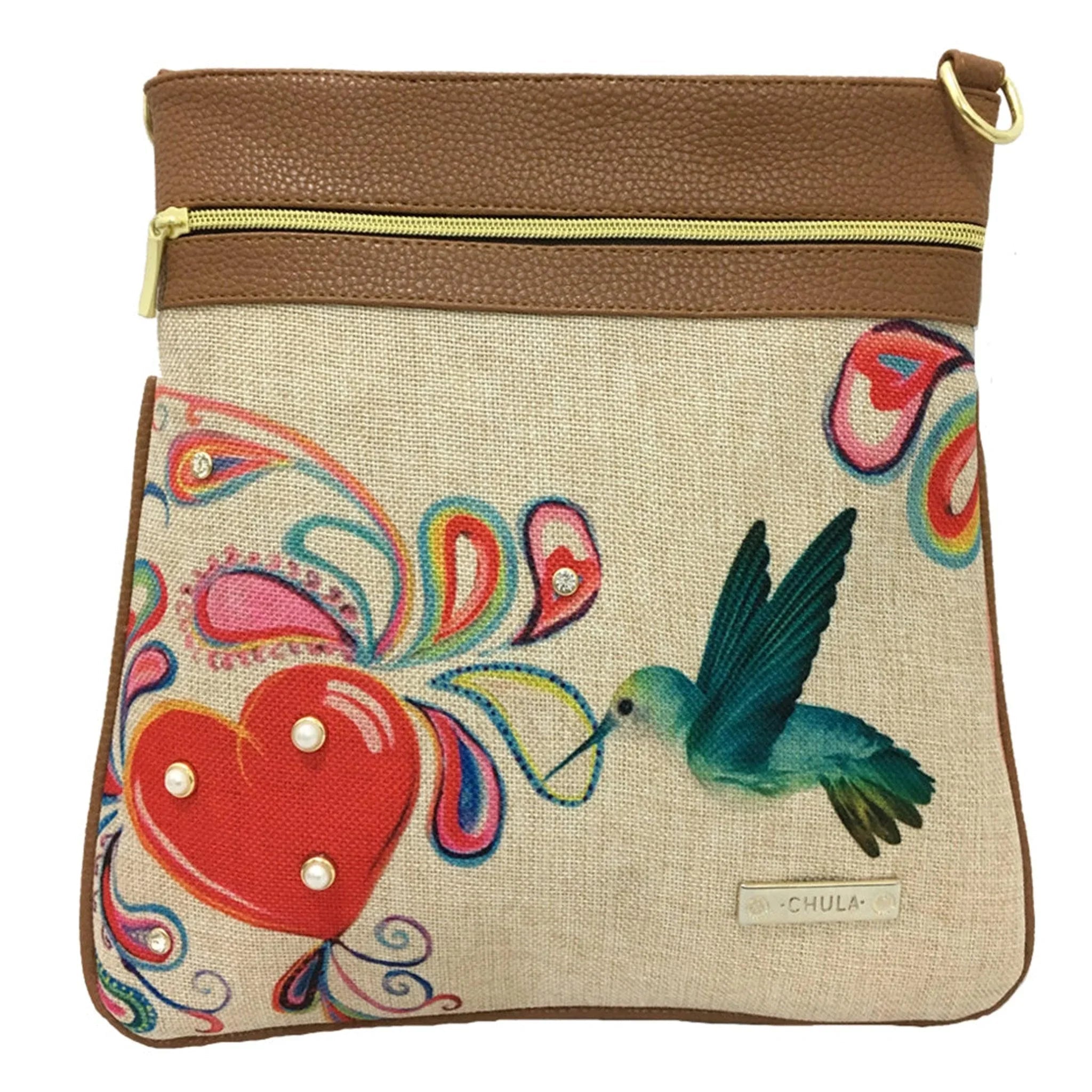 Bolso Bandolera mediano LIA Shoulder Colibrí con Gotas | CHULA Tulum