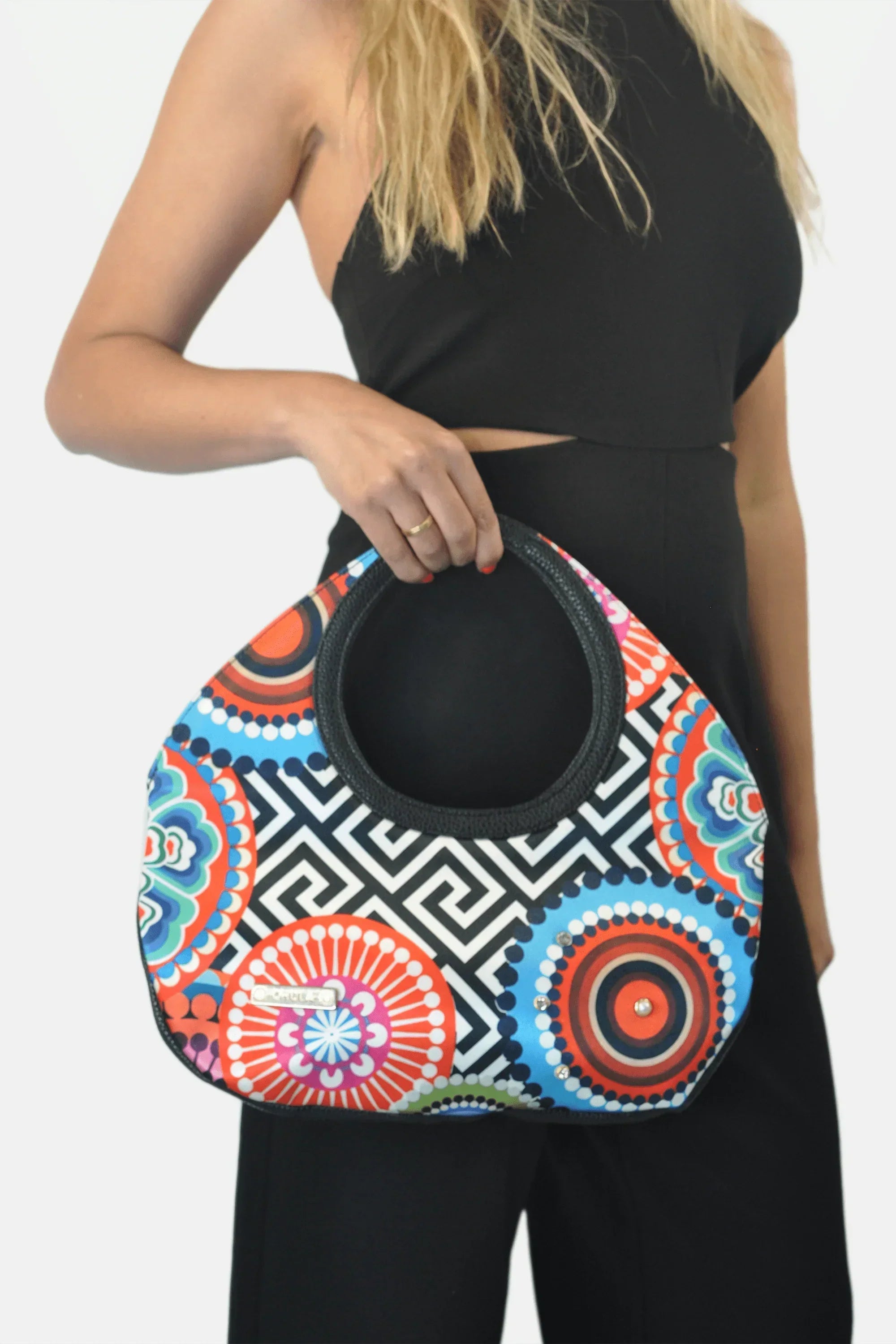 Bolso de mano mediano Mini Nicole Círculos | CHULA Tulum