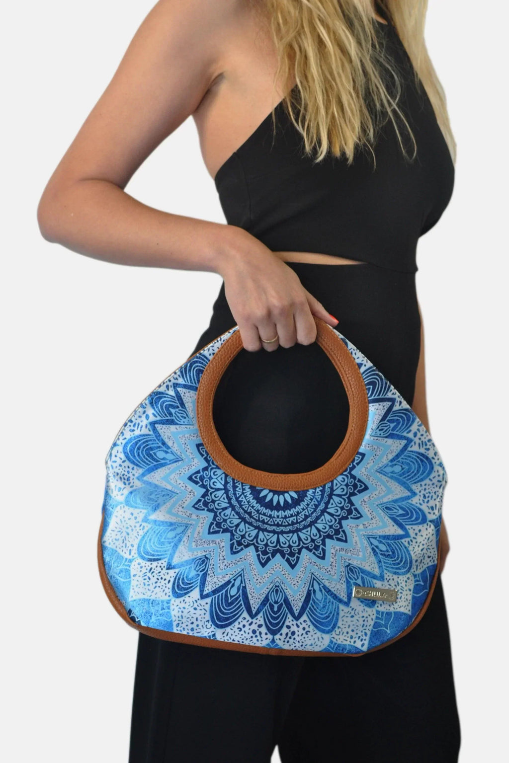 Bolso de mano mediano Mini Nicole Mandala Azul | CHULA Tulum
