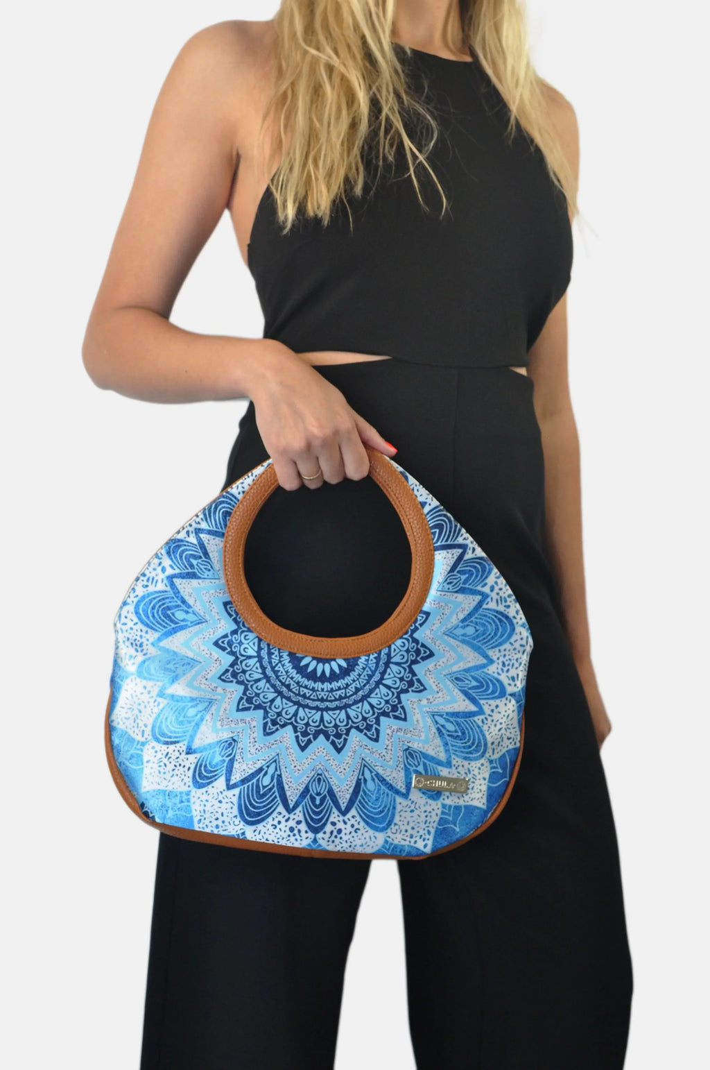 Bolso de mano mediano Mini Nicole Mandala Azul | CHULA Tulum