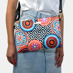 Bolso de Mano y Bandolera Pequeño Clutch Círculos Negro Geométrico | CHULA Tulum