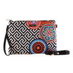 Bolso de Mano y Bandolera Pequeño Clutch Círculos Negro Geométrico | CHULA Tulum
