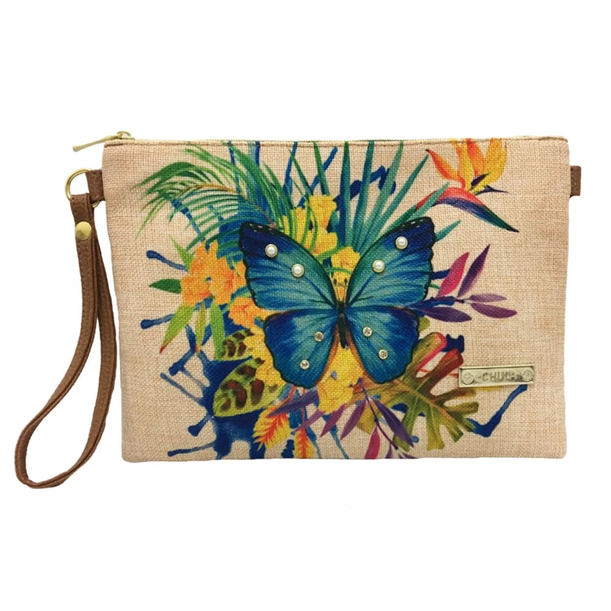 Bolso de Mano y Bandolera Pequeño Clutch Mariposa jardín | CHULA Tulum