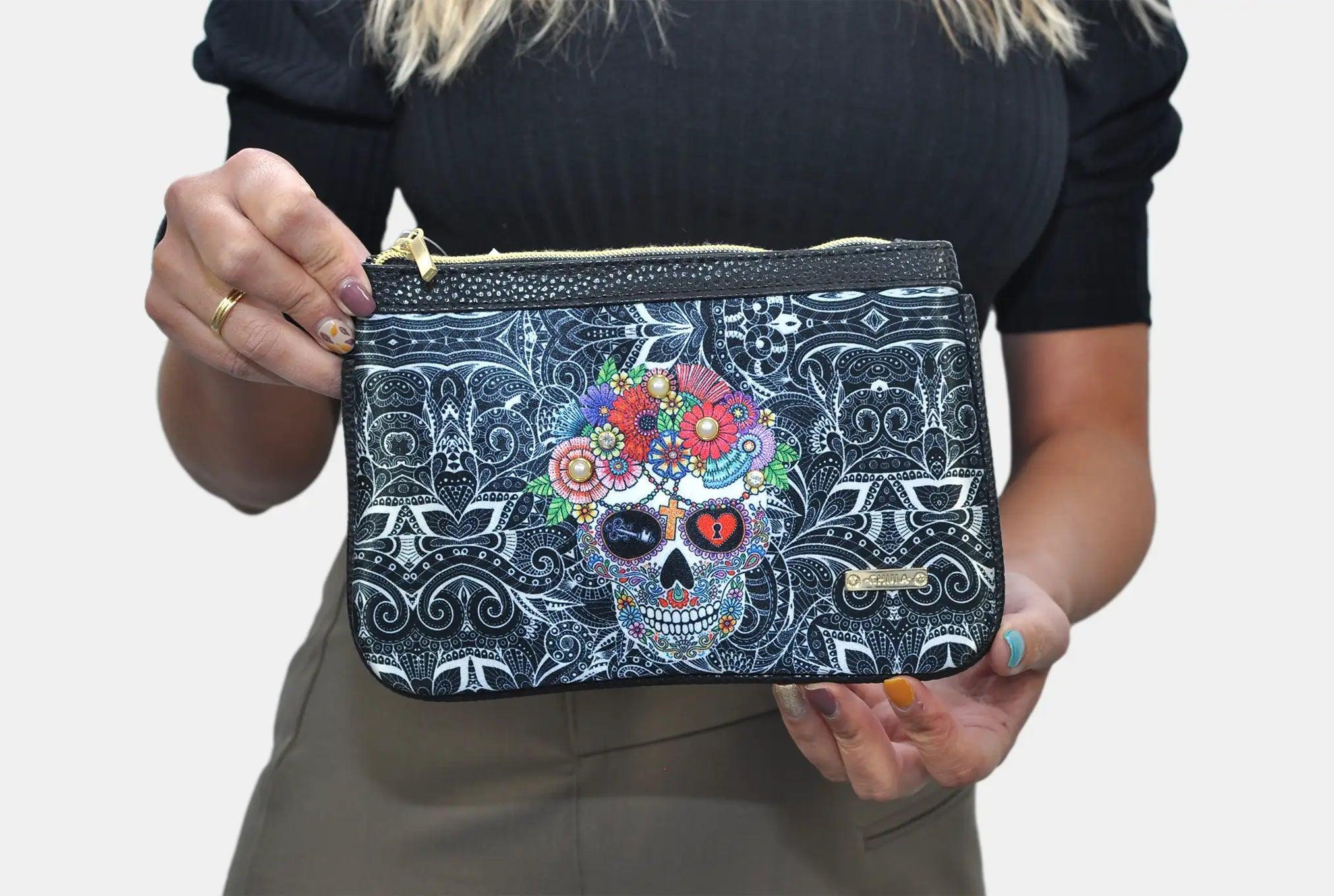 Bolso de mano pequeño Mini Clutch Calaveras Mexicanas | CHULA Tulum