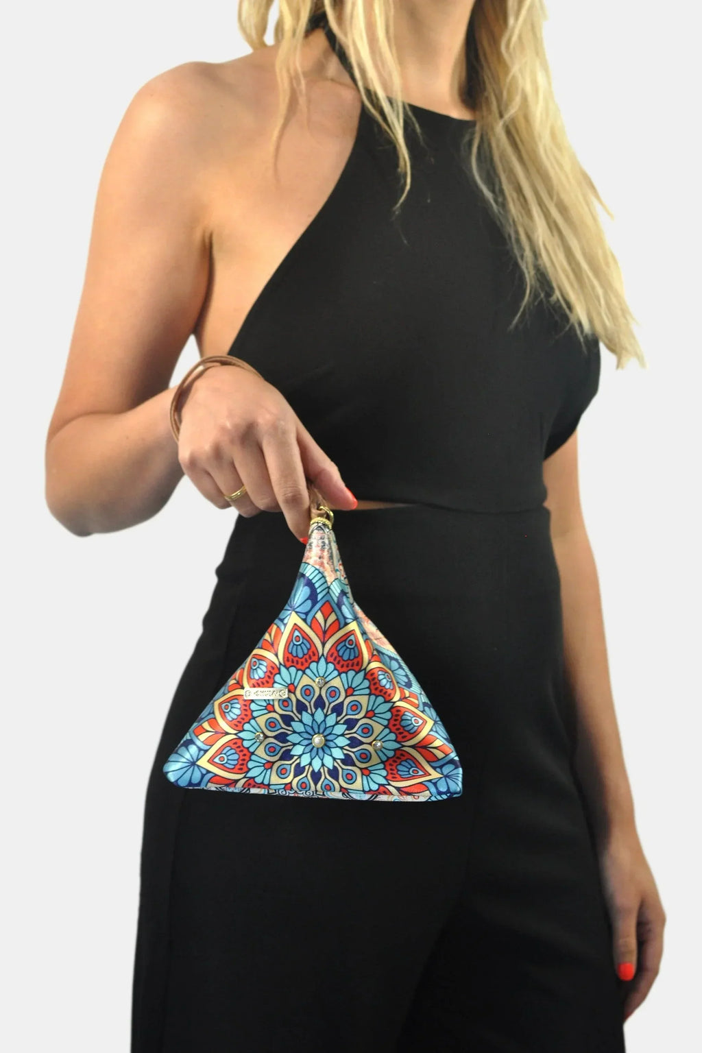 Bolso de mano pequeño Pirámide Mándala Turquesa | CHULA Tulum