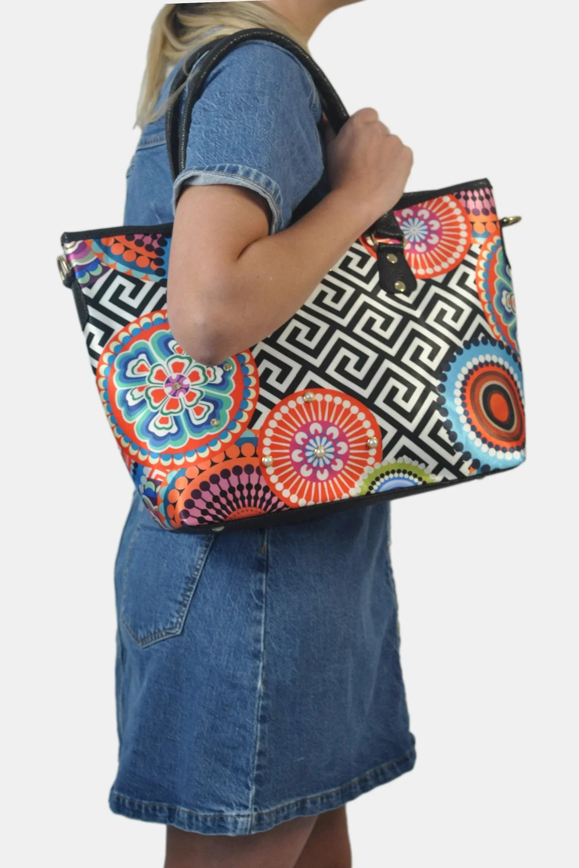 Bolso de hombro y bandolera grande Tania Círculos | CHULA Tulum