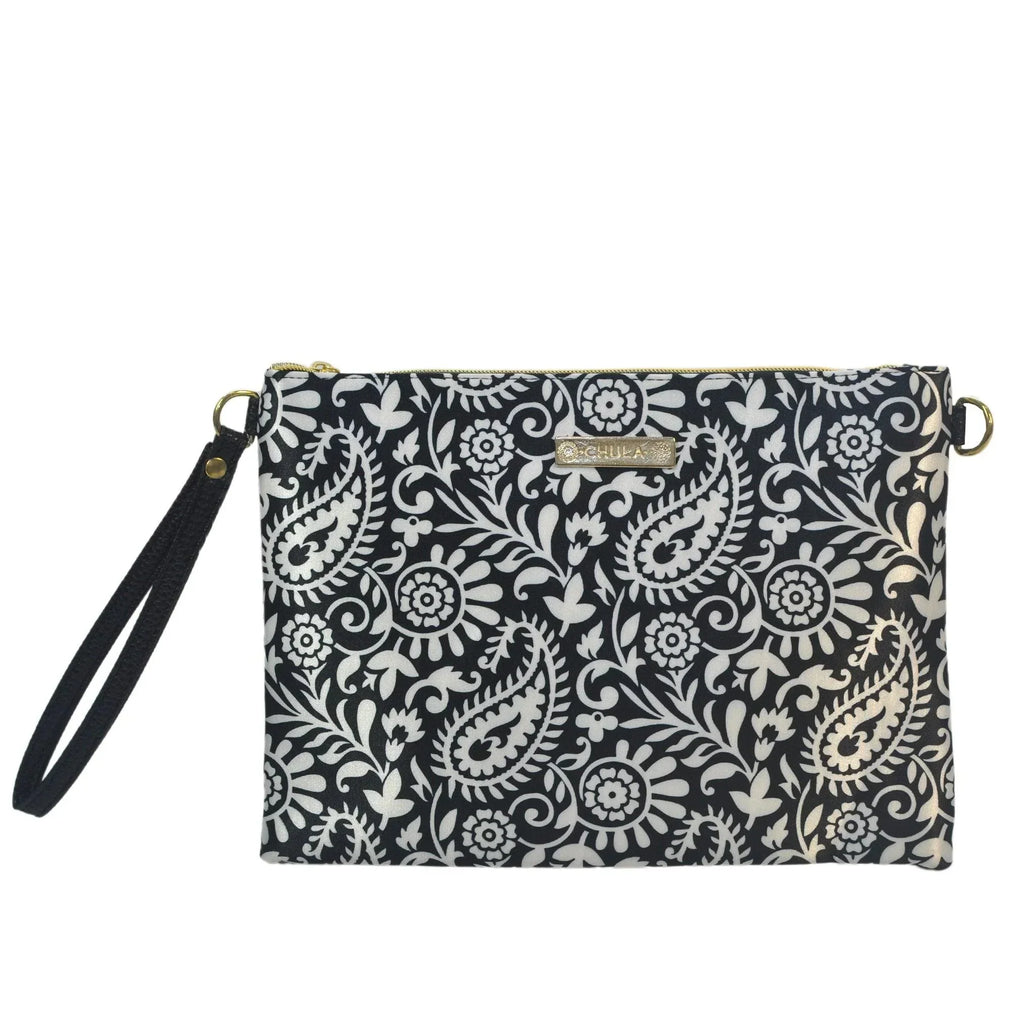 Bolso de Mano y Bandolera Pequeño Clutch Garigol negro | CHULA Tulum