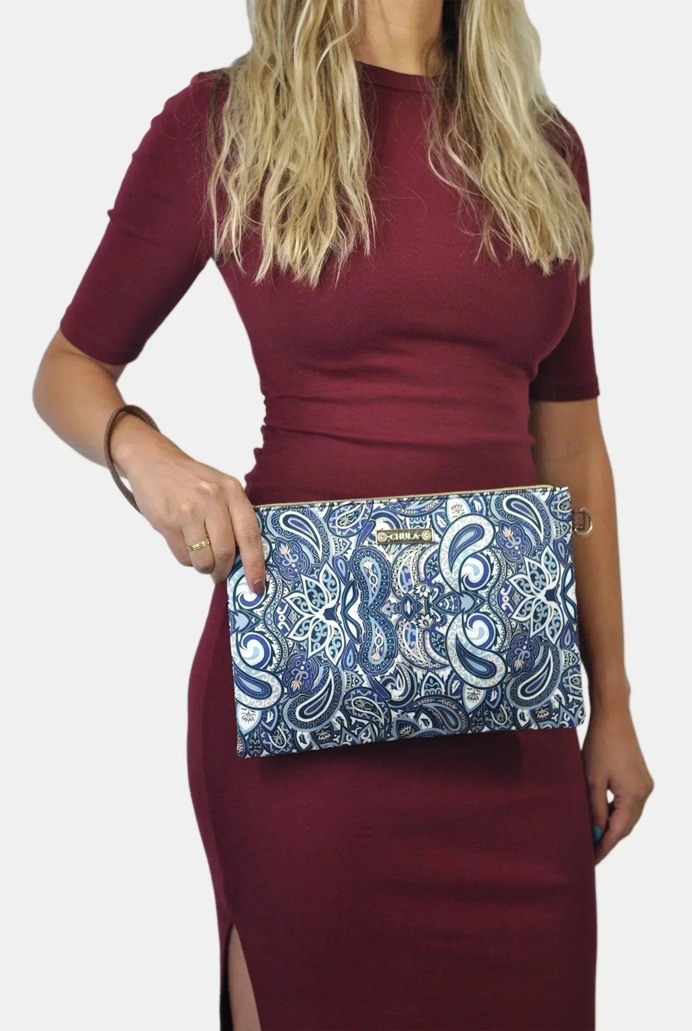 Bolso de Mano y Bandolera Pequeño Clutch Garigol Morado | CHULA Tulum