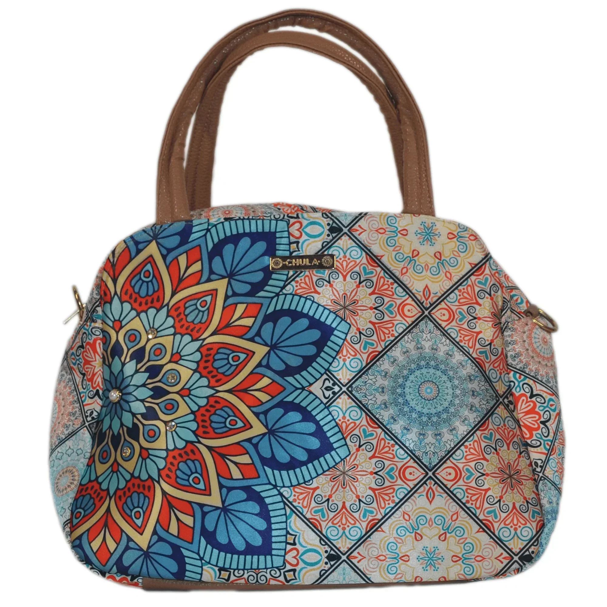 Bolso de hombro y bandolera grande Ana Mandala Turquesa | CHULA Tulum