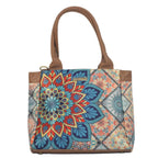 Bolso de hombro y bandolera grande de mujer Angie Mándala Turquesa | CHULA Tulum