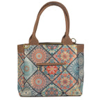 Bolso de hombro y bandolera grande de mujer Angie Mándala Turquesa | CHULA Tulum