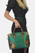 Bolso de mano y bandolera grande Lucia Pavo Real Verde | CHULA Tulum