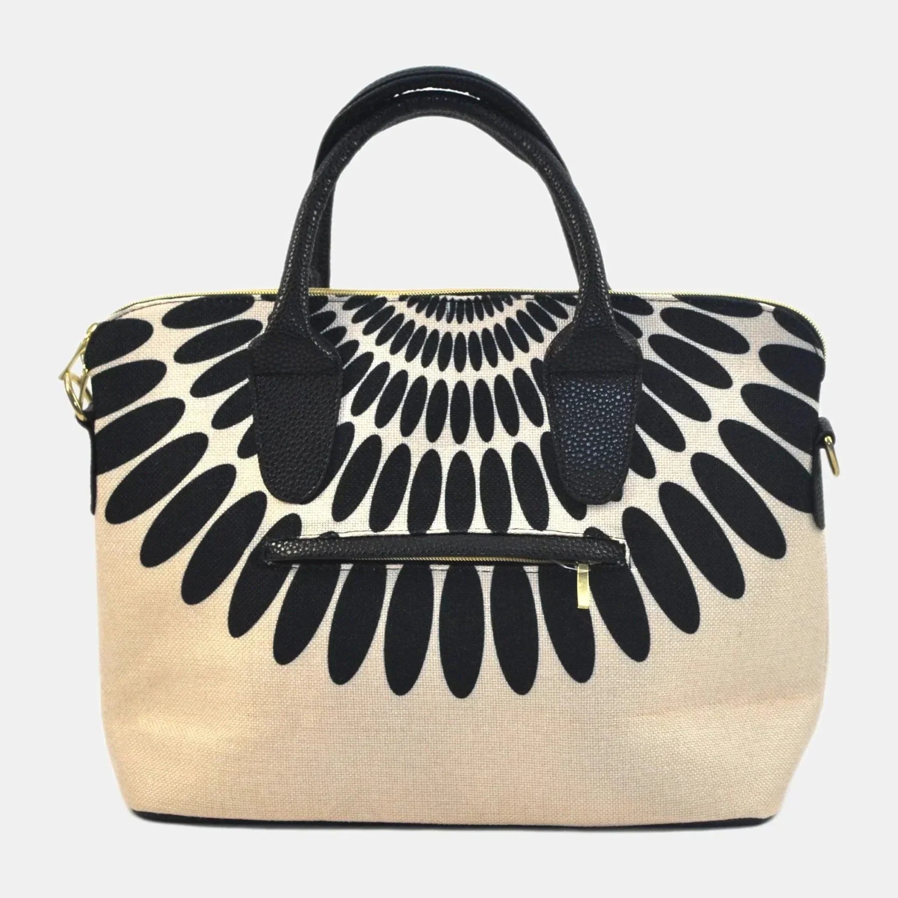 Bolso de mano y bandolera grande Lucia Pétalos negros | CHULA Tulum