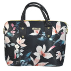 Bolso de mano y bandolera grande Lucia Flor Negro Beige | CHULA Tulum